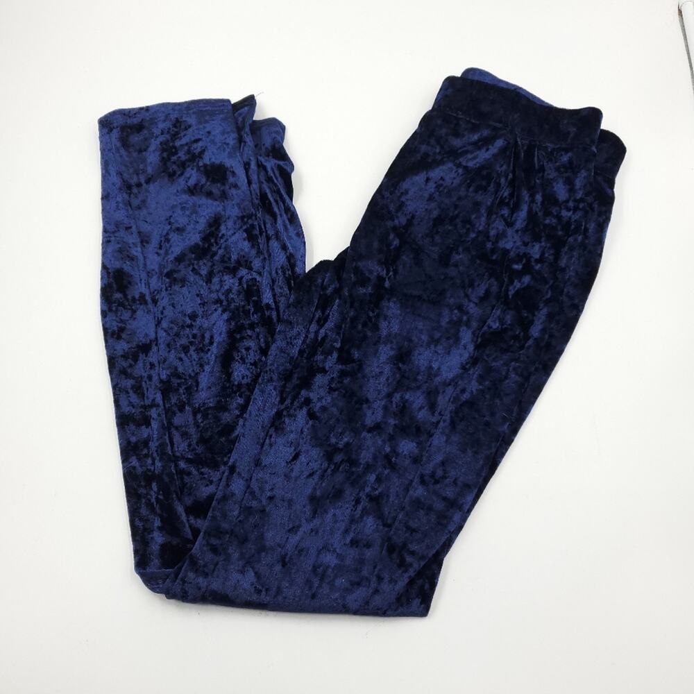 Emma and Sam Crushed Velvet Leggings in Navy Size XS